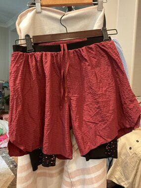lululemon Men's Running Shorts | Merlot Red Ripstop with Built-In Liner | Size L